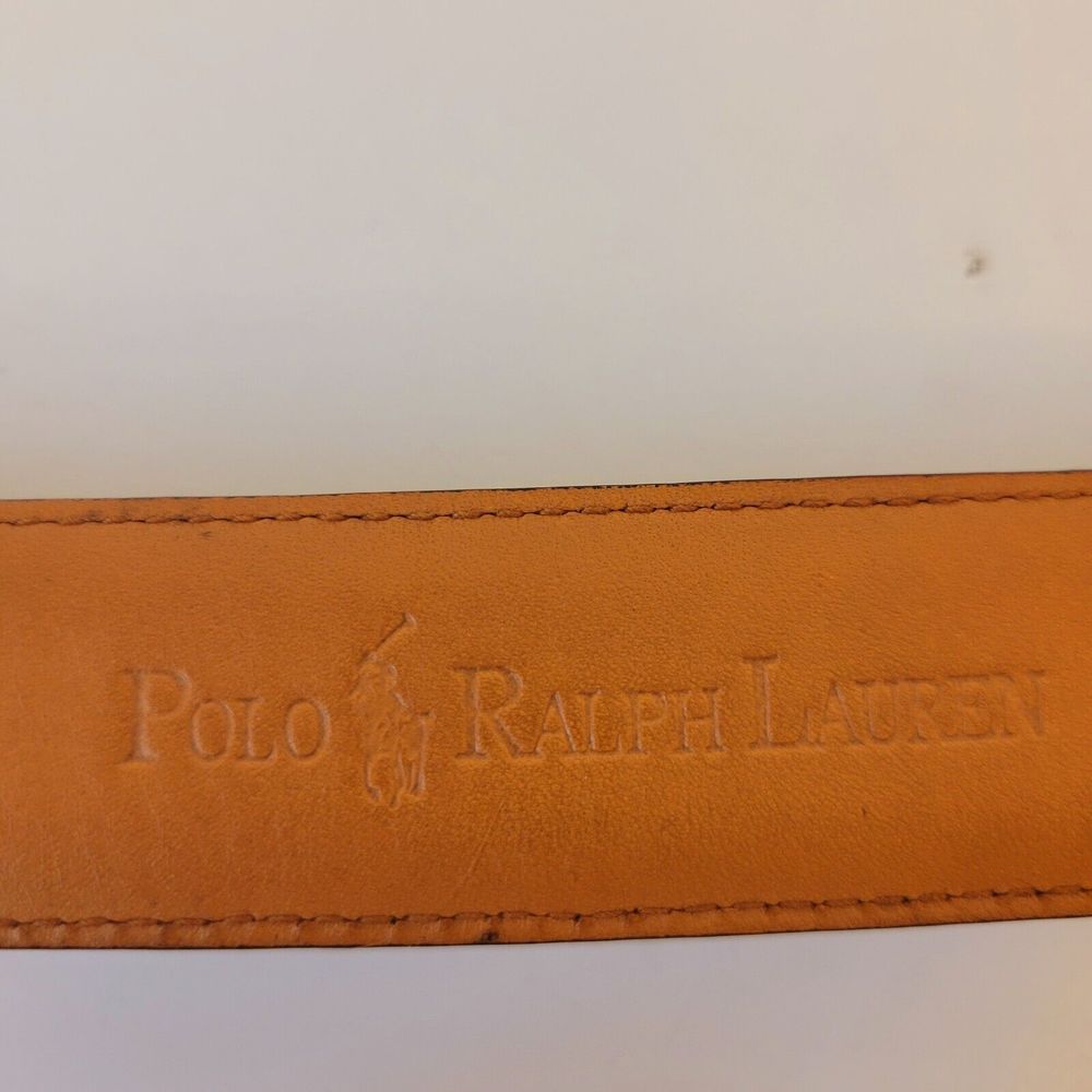 Mens Polo Ralph Lauren Genuine Italian Leather Black Belt - Picture 9 of 9